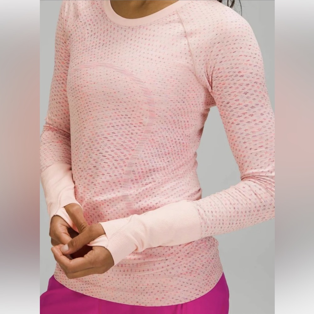Lululemon Swiftly Long Sleeve Shirt Size 2 Pink Mist